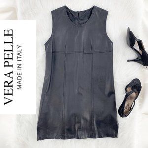 Vintage 1990s, Vera Pelle Black Leather Jumper Tunic